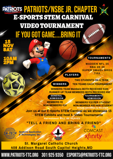 E-Sports STEM Carnival Flyer for Nov 15th, 2025