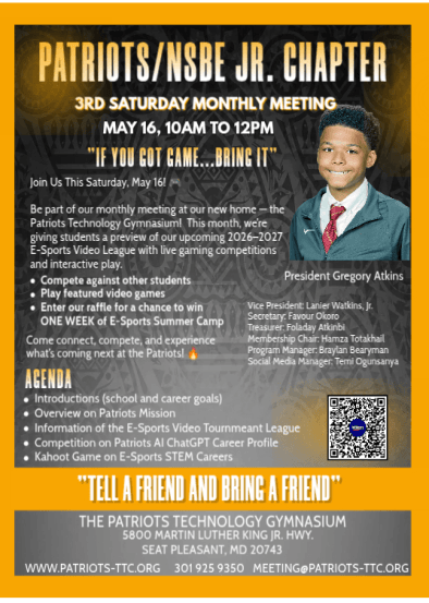 Patriots 3rd Saturday Meeting, May 16th, 2026.