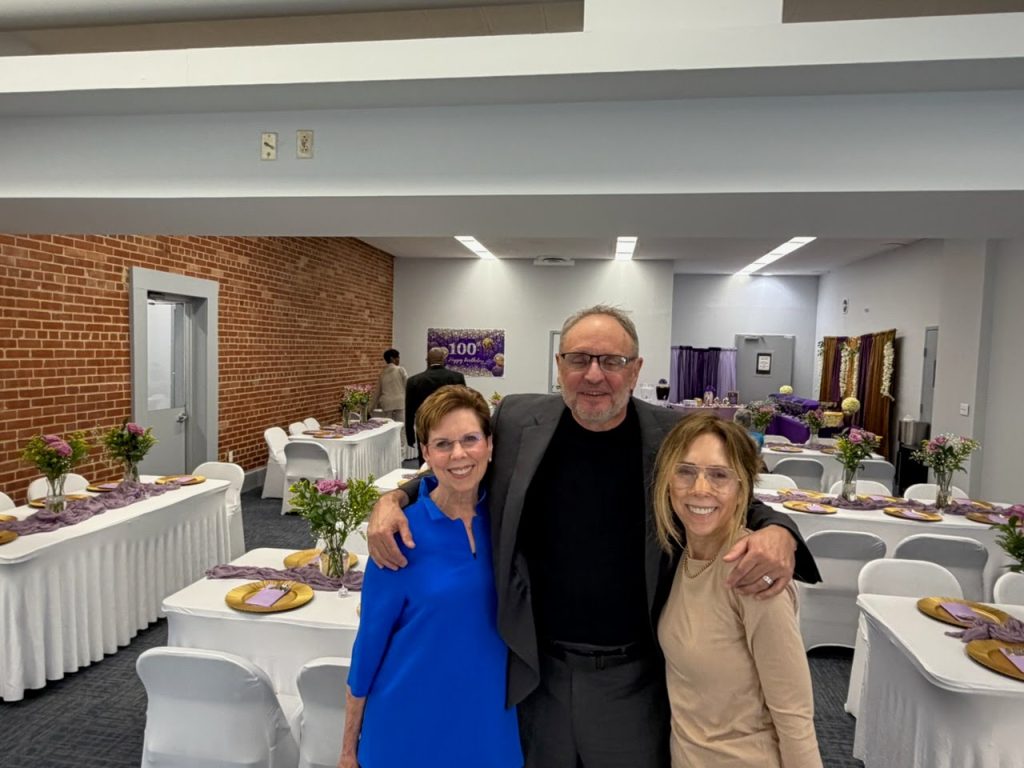 man and 2 women at the 100 Year Birthday Event at The Venue